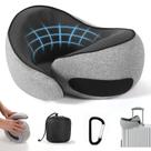 Almofada de pescoço de viagem SZXYX 100% pura espuma viscoelástica cinza