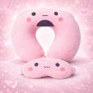 Almofada de Pescoço Travesseiro Cervical Viagem com Máscara de Dormir Almofada para Avião Carro Ônibus Cor:Rosa Almofada de Pescoço Travesseiro Cervical Viagem com Máscara de Dormir Almofada para Avião Carro Ônibus Cor:Rosa