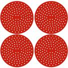 Almofada De Silicone Para Fogão De Indução 4 Peças Vermelho