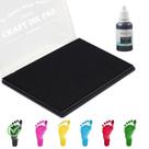 Almofada de tinta XoreArt 5x4" grande lavável com tinta de recarga de 30 ml preta