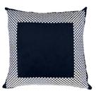 Almofada De Veludo Com Bordado Marinho Fino Cru 52Cm - Decortextil