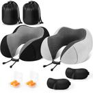Almofada de viagem CloudBliss Premium Memory Foam preta e cinza