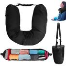 Almofada de viagem KEUYE Almofada de pescoço recheável com bolso para roupas