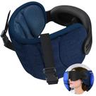 Almofada de viagem SARISUN para aviões com máscara de dormir azul