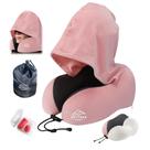 Almofada de viagem SKYTRAX COMF Memory Foam Hood rosa