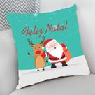 Almofada Decorativa 40x40 Cheia p/ Natal Papai Noel na Neve