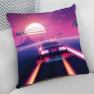 Almofada Decorativa 40x40 Cheia Personalizado Carro Tunado Tunnig Na Praia Pôr de Sol