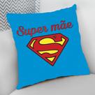 Almofada Decorativa Cheia c/ Zíper 25x25 Aniversário Super Mãe