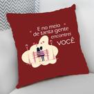 Almofada Decorativa Cheia c/ Zíper 40x40 com ziper E no Meio de Tanta Gente