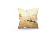 Almofada Decorativa Cheia c/ Zíper 40x40 Navio na Garrafa