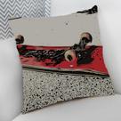 Almofada Decorativa Cheia c/ Zíper 40x40 Skate Vermelho