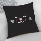Almofada Decorativa Cheia c/ Zíper 40x40cm, Gato Preto