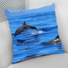 Almofada Decorativa Cheia c/ Zíper 40x40cm, Golfinho