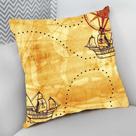 Almofada Decorativa Cheia c/ Zíper 40x40cm,Mapa Pirata