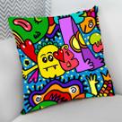 Almofada Decorativa Cheia c/ Zíper 40x40Infantil Kids Estampa Desenhos