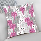 Almofada Decorativa Cheia c/ Zíper Gatos Cat Felino