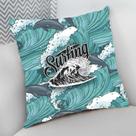 Almofada Decorativa Cheia Personalizada Surf Surfing Golfinhos