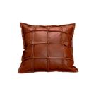 Almofada Decorativa de Couro Legítimo 45x45cm Luiza Conhaque - Mozzelar