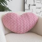 Almofada Decorativa em Formato de Coração ZCNYCLAM - Pelúcia Macia 33x25cm (Cinza e Rosa)