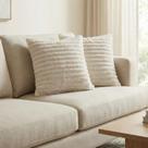 Almofada Decorativa Pelúcia Wave Soft Luxo Branco Neutro Macia 45x45 Novadecora