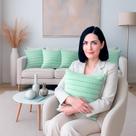 Almofada Decorativa Pelúcia Wave Soft Luxo Verde Bebê Macia 45x45 Novadecora