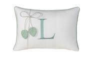 Almofada Decorativa Personalizada Bordada com Inicial do Nome Verde