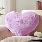 Almofada Decorativa YRXRUS - Formato Coração Roxo com Pele de Coelho (35x43cm)