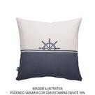 Almofada Decorativo - Capa Náutico-Leme-50 x 50 cm- Estampada e Bordada