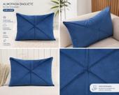Almofada Drapeada 30x50 Suede Azul (baguete)