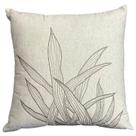 Almofada em linho com bord.folhas cor:folhas