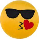 Almofada Emoji Pelúcia 45cm com óculos mandando beijo