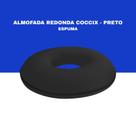 Almofada espuma coccix redonda em poliamida fria preta