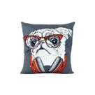 Almofada Estampada Dog Cachorro Fone Ouvido Decorativa 45cm Almofada Estampada Dog Cachorro Fone Ouvido Decorativa 45cm