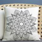 Almofada Estampada Mandala 40x40cm Indira Preto