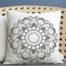 Almofada Estampada Mandala 40x40cm Obery Cinza