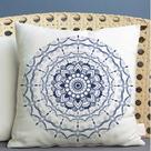 Almofada Estampada Mandala 40x40cm Provence Azul
