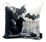 Almofada Fibra Veludo 40x40 Batman Arkham City Zona Criativa Cor Preto