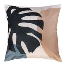 Almofada Folha Ráfia Costela Ou Galho Cinza/Bege Sarja 45x45