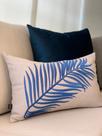 Almofada Folhas Azul Retangular