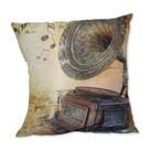Almofada Gramofone Marrom 42x42cm Uniart Almofada Gramofone Marrom 42x42cm Uniart