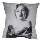 Almofada Impressão Digital Marilyn Vestido de Renda Preto e Branco 42x42 cm - Uniart