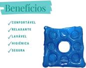 Almofada Inflável Anti Escaras Della Vida Quadrada com Orifício Flex para Conforto e Tratamento Almofada Inflável Anti Escaras Della Vida Quadrada com Orifício Flex para Conforto e Tratamento