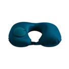 Almofada Inflável Verde Confortável Design Ergonômico Travesseiro Viagem Apoio Lombar Alta Qualidade Inflador Integrado