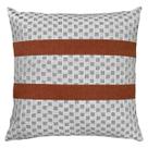 Almofada Linho Aplique Bouclé Terracota E Renda Clara 45x45 Almofada Linho Aplique Bouclé Terracota E Renda Clara 45x45