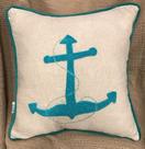 Almofada Linho Bordada Âncora - Decortextil