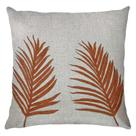 Almofada Linho Bouclé Folhas Palmeira Terracota Bege 50x50 Almofada Linho Bouclé Folhas Palmeira Terracota Bege 50x50