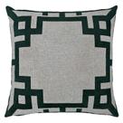 Almofada Linho Com Aplique Veludo Frame Grego Verdes 50x50