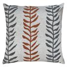 Almofada Linho Com Bouclé Folhas Terracota Com Cinza 50x50
