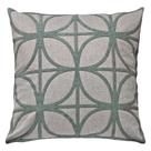 Almofada Linho Com Bouclé Treliça Geometria Verde Cru 50x50