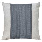 Almofada Linho Cru E Faixa Malha Terracota Azul Cinza 45x45